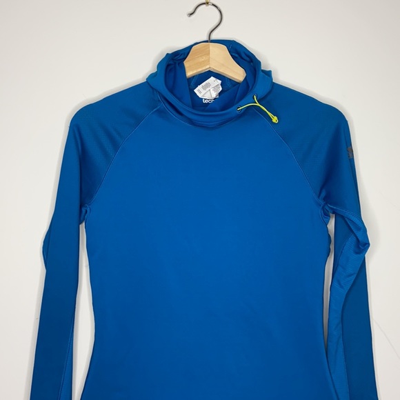 Adidas Blue Climawarm Noel Long Sleeve Top with Hood - Picture 3 of 14